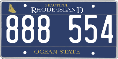 RI license plate 888554