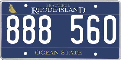 RI license plate 888560