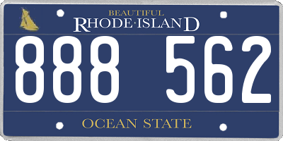 RI license plate 888562