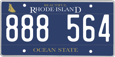 RI license plate 888564
