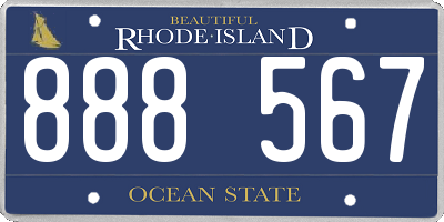 RI license plate 888567