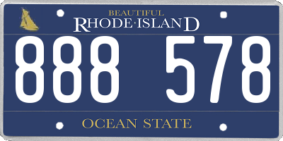 RI license plate 888578