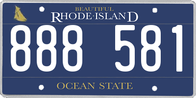 RI license plate 888581