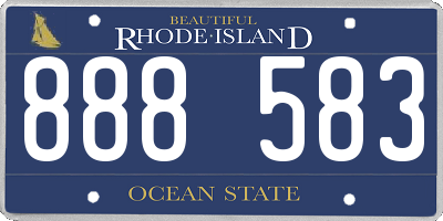 RI license plate 888583
