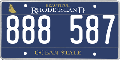 RI license plate 888587