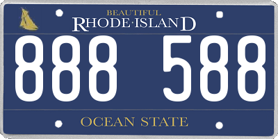 RI license plate 888588