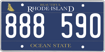 RI license plate 888590