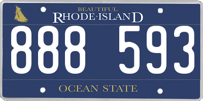 RI license plate 888593
