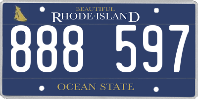 RI license plate 888597