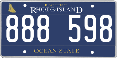 RI license plate 888598
