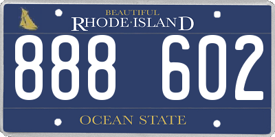RI license plate 888602