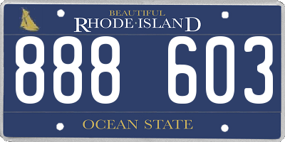 RI license plate 888603