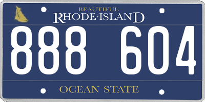 RI license plate 888604