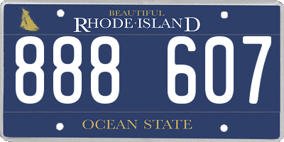RI license plate 888607