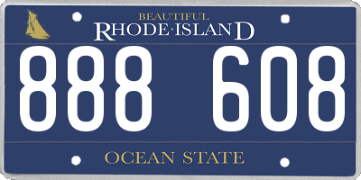 RI license plate 888608