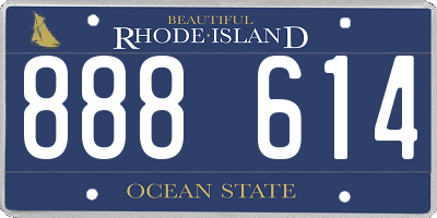 RI license plate 888614