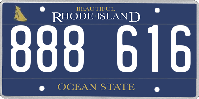 RI license plate 888616