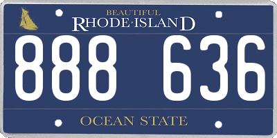 RI license plate 888636