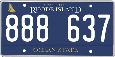 RI license plate 888637