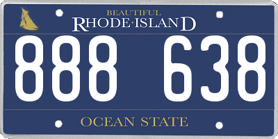RI license plate 888638