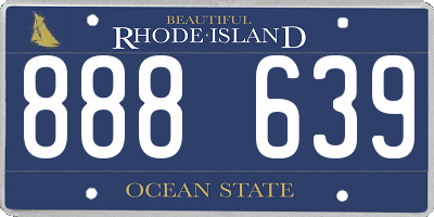 RI license plate 888639