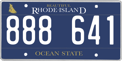 RI license plate 888641
