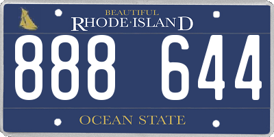 RI license plate 888644