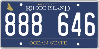 RI license plate 888646