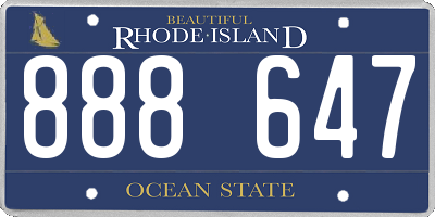 RI license plate 888647