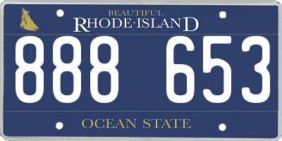 RI license plate 888653