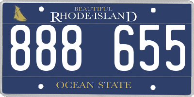 RI license plate 888655