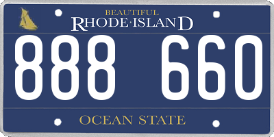 RI license plate 888660