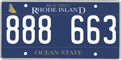 RI license plate 888663