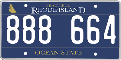 RI license plate 888664