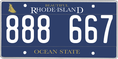RI license plate 888667