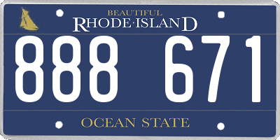 RI license plate 888671