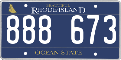 RI license plate 888673