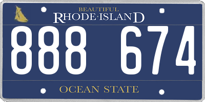 RI license plate 888674