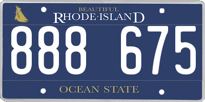 RI license plate 888675