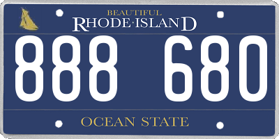 RI license plate 888680