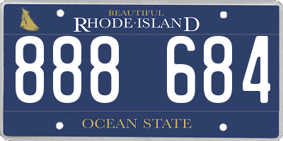 RI license plate 888684