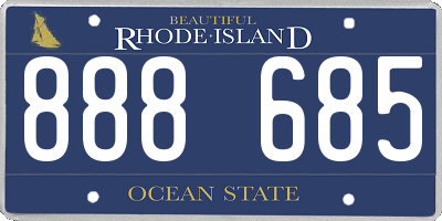 RI license plate 888685