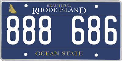 RI license plate 888686
