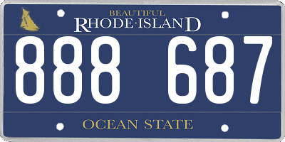RI license plate 888687