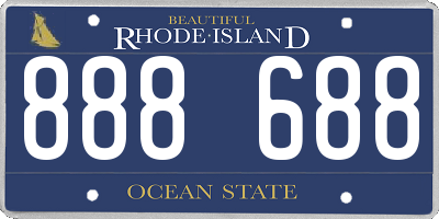 RI license plate 888688