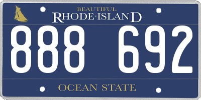 RI license plate 888692
