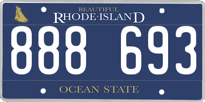 RI license plate 888693