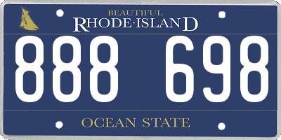 RI license plate 888698