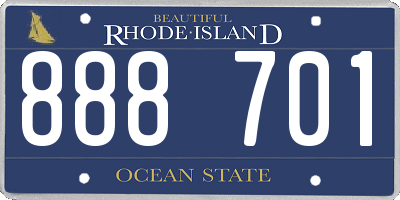 RI license plate 888701