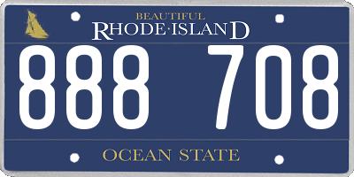 RI license plate 888708